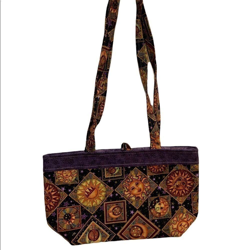 Handmade Sun and Moon Tote Purse Shoulder Bag. Never Used! Hippie Boho Vibes